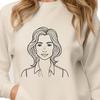 Free SVG Cut File for Cricut Machines A vector illustration of a woman designed for use with cutting machines such as Cricut or laser cutters.