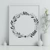 SVG Floral Garland Template A vector floral wreath design suitable for commercial or personal projects.