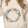 Free Vector Wreath Template for Digital Cutting Machines A floral wreath designed as vector art, suitable for digital cutting machines.