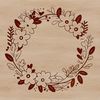 A digital illustration of a floral wreath designed with vector shapes.
