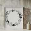 Floral patterned decorative wreath design in vector format.