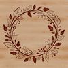 A floral design element featuring an ornate wreath created using vector art.
