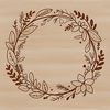 An illustration of a floral wreath in vector format suitable for use with cutting machines or laser cutters.