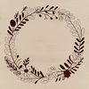 A stylized floral wreath made from interlocking elements, suitable for vector art and design.