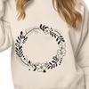 Whimsical Interlocking Flowers SVG A floral wreath design made from interlocking flowers and foliage.