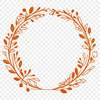 Decorative Floral Circle A floral design made with curved lines forming a circular shape.