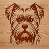 Yorkshire Terrier Breed Silhouette A vector illustration of a small dog's head, resembling a Yorkshire Terrier breed.