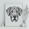 Ornate Great Dane Digital Drawing