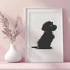 Artistic Sitting Dog Printable Artwork - DXF