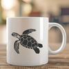 Sea Turtle Illustration Vector Graphic A detailed illustration of a sea turtle's full body, showcasing its scales and shell.