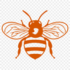 Bee Drawing In SVG, PNG, PDF And DXF Formats