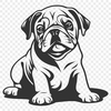 Sitting Bulldog Stencil - Free DXF