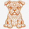 Free Sitting Bulldog Vector Drawing