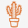 Artistic Cactus Vector Drawing In SVG For Free Download