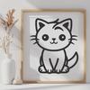 Artistic Cat In DXF Free Commercial Use Download