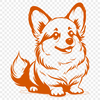 Free Sitting Corgi Drawing