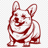 Free Standing Corgi Artwork - DXF