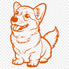 Artistic Sitting Corgi Template