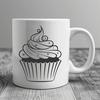 Artistic Cupcake Digital Drawing In DXF For Free Download