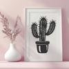 Unique Cactus Digital Drawing In PDF For Free Download