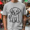 Artistic Sitting Labrador Retriever Design