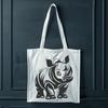 Wildlife Icon: African Rhinoceros Illustration A large herbivorous mammal native to Africa with a distinctive horn, commonly found on savannas and grasslands.