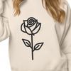 Delicate Rose Illustration for Digital Design A detailed illustration of a single rose with petals and thorns, suitable for vector art design.