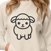 Simple line drawing of a sheep with its full body visible, suitable for farm-themed designs.