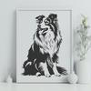 Sitting Shetland Sheepdog Vector Craft File