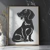 Artistic Sitting Dachshund - PNG