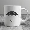 Colorful Rain Umbrella Illustration with Sturdy Handle An illustration of a colorful umbrella with a sturdy handle and waterproof canopy.