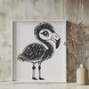 Full-body illustration of a flamingo bird, suitable for vector art and design projects.