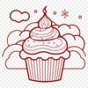 Free Unique Cupcake Clip Art DXF - Commercial Use