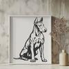 Artistic Sitting Dog - DXF Digital File