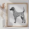 Artistic Standing Doberman Pinscher Clip Art - DXF