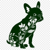 Floral Sitting Dog DXF