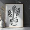 Artistic Cactus Stencil - Free SVG Download