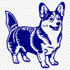 Standing Welsh Corgi DXF - Decal For Commercial Use