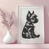 Artistic Sitting Yorkshire Terrier DXF