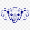 Peeking Elephant Clip Art