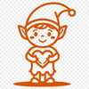 Artistic Standing Christmas Elf PNG