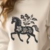 Floral Horse Printable Image In DXF For Free Download