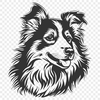 Beautiful Shetland Sheepdog In DXF