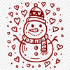 Beautiful Snowman Drawing - Free DXF Download