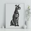 Creative Sitting Great Dane Vector Drawing