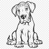 Sitting Great Dane Vector Illustration