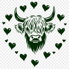 Artistic Highland Cow In DXF - For Free Download, Commercial Use