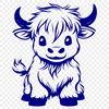 Standing Highland Cow Stencil - Free SVG