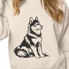 Stunning Sitting Husky Vector Craft File