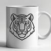 Beautiful Tiger Simple Line Drawing